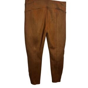 SPANX Womens Faux Suede Classic Shaping Leggings Caramel Size Large 20322R y2k